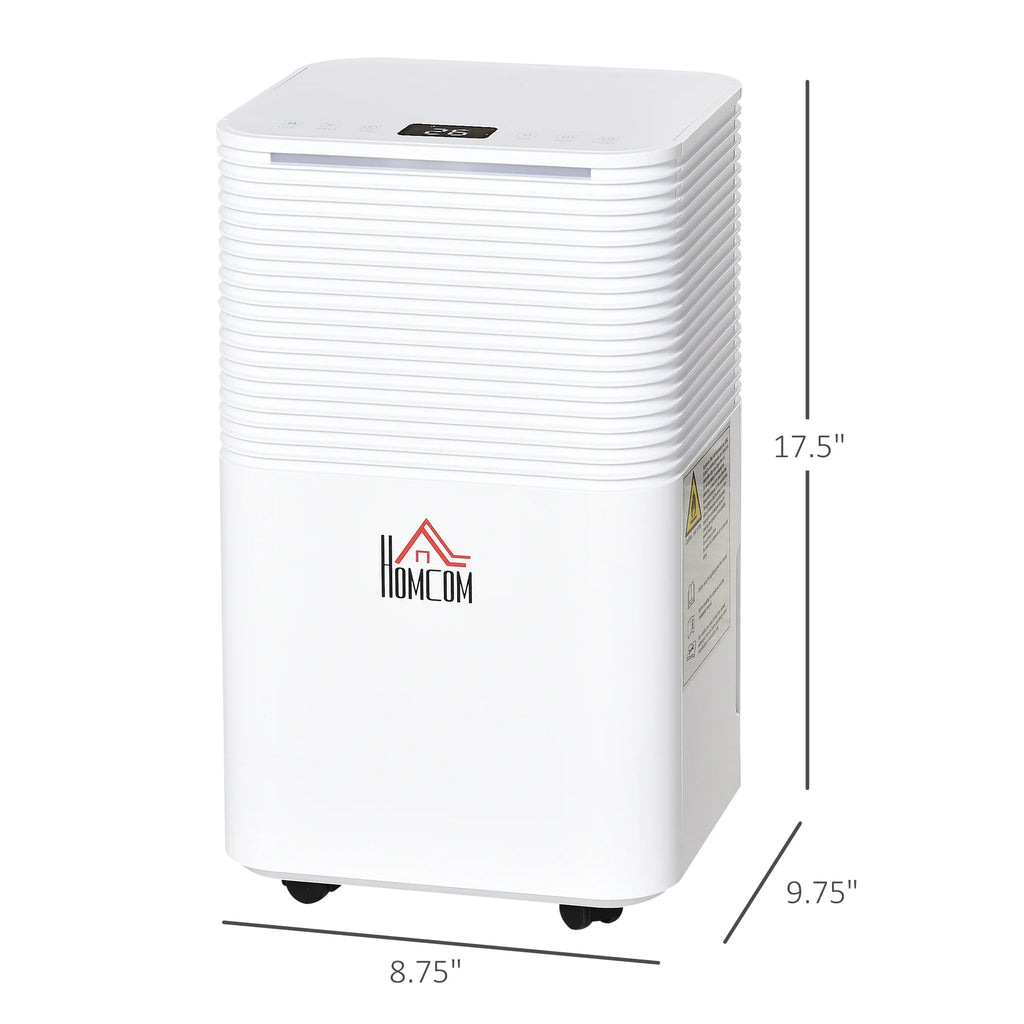 Portable Electric Dehumidifier with LED Display, 21pt/Day, White F14506