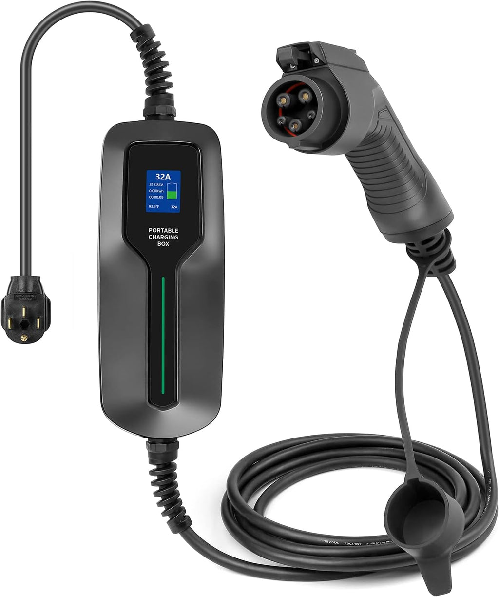 25ft 32A Electric Vehicle Level 2 EV Charger with NEMA 14-50 Plug H518046