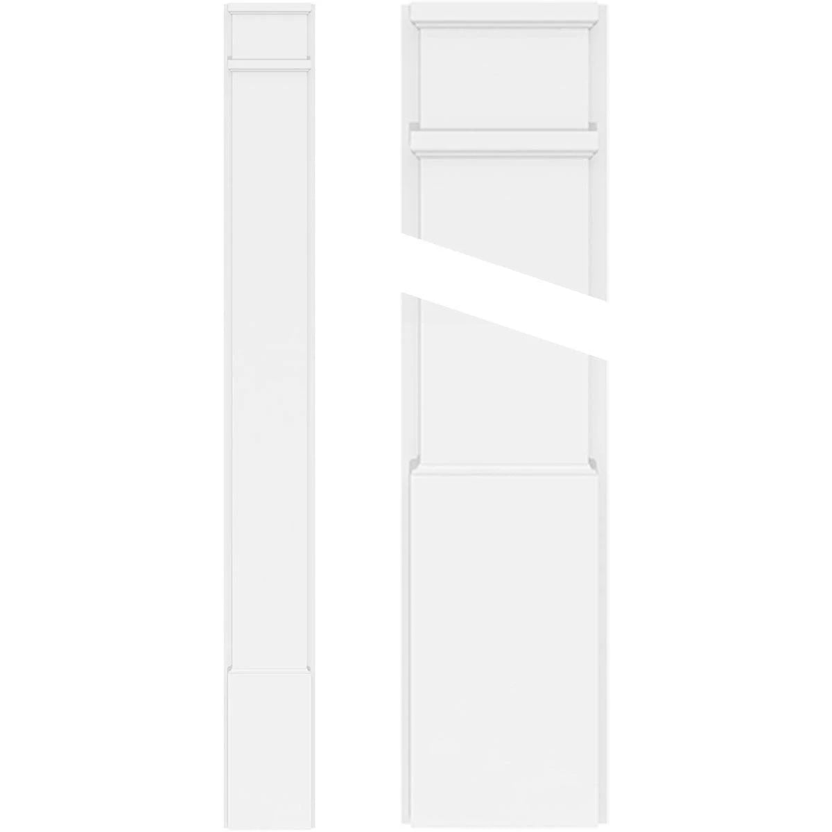 Smooth PVC Pilaster with Decorative Capital and Base (Pair) I24716