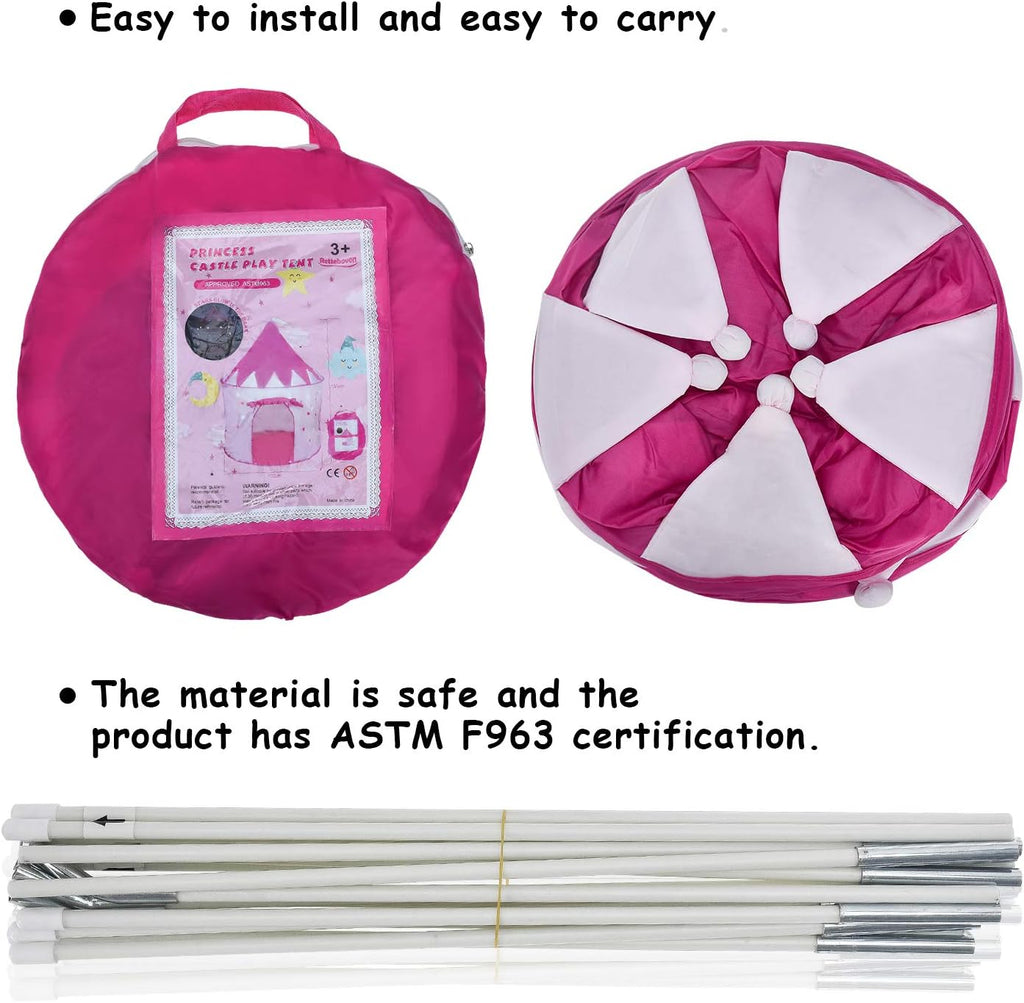 Pink Foldable Pop Up Play Tent for Kids B89881