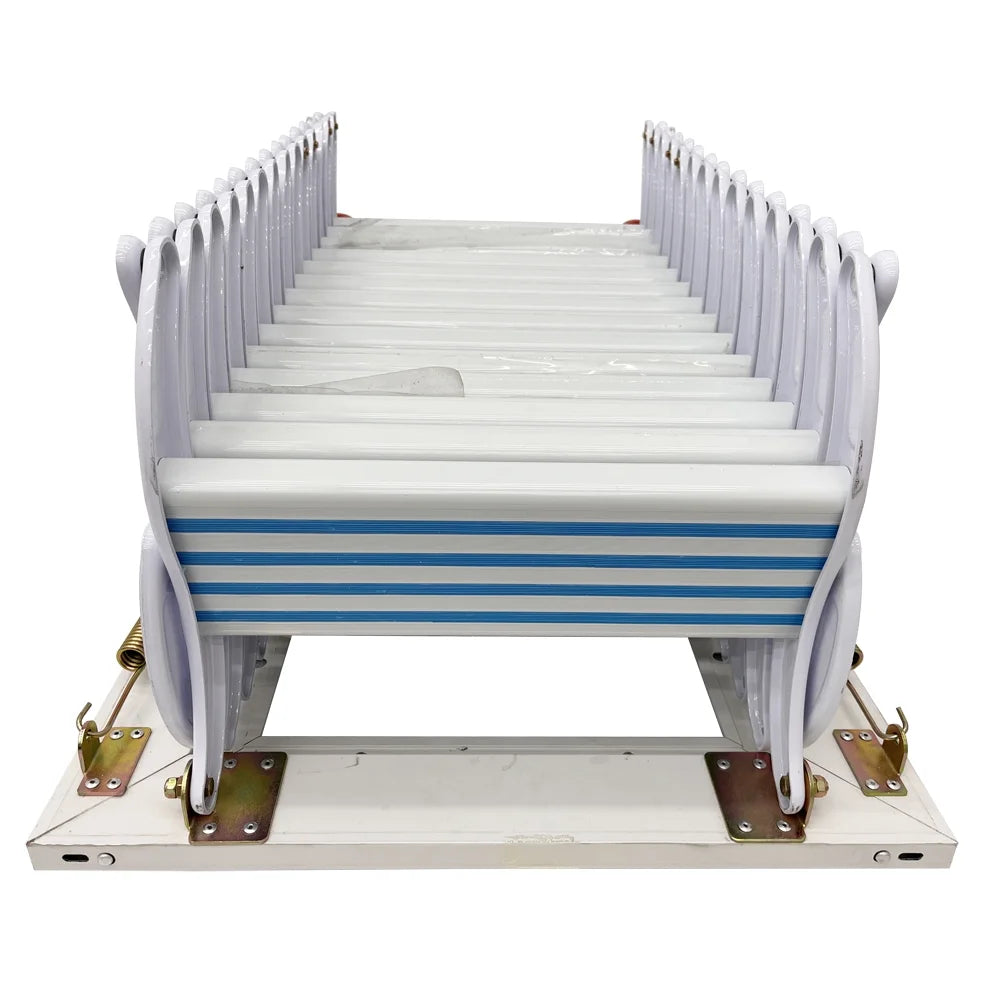 White 11.5ft 14 Steps Wall Mounted Folding Ladder Stairs G924