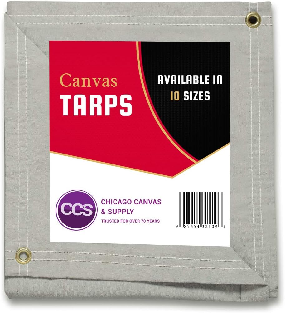 Brown Waterproof Canvas Tarp 10 by 12 Feet C856048