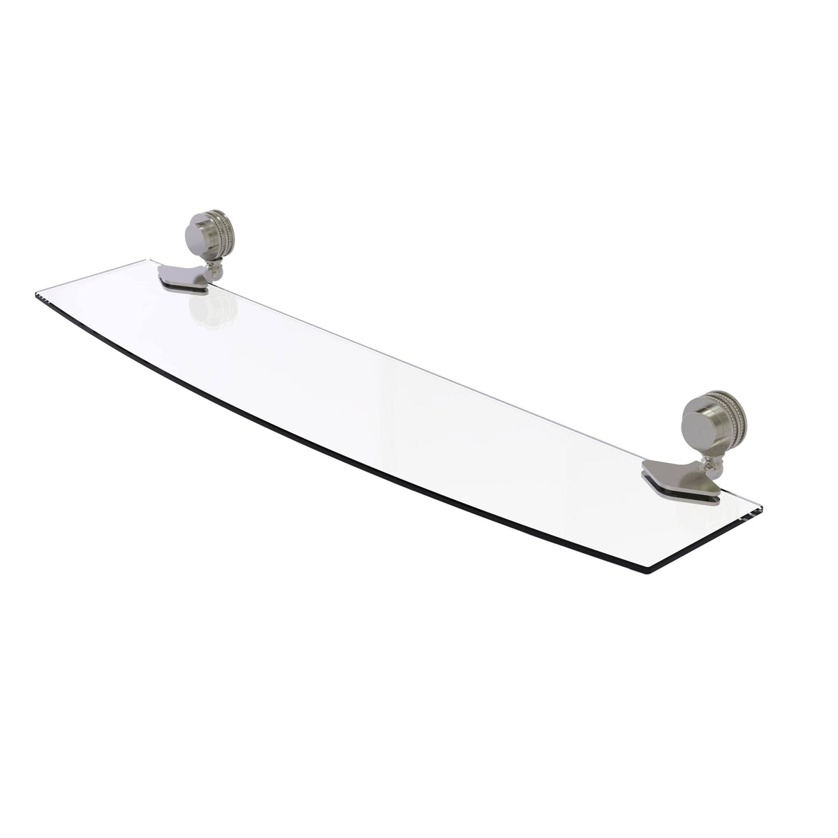 Polished Nickel Glass Shelf with Dotted Accents B965