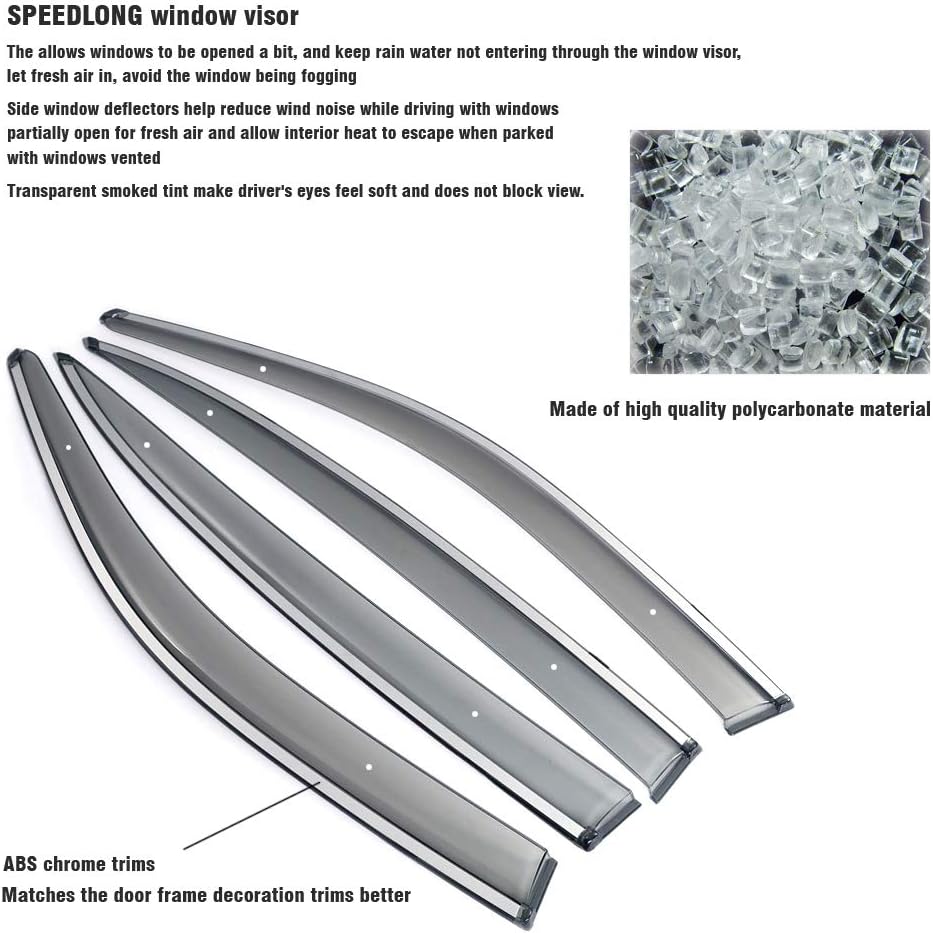 Car Window Visor Vent Shade Deflector Sun/Rain Guards Pack of 2 X9899