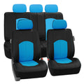 Blue Perforated Leatherette Car Seat Covers K2590