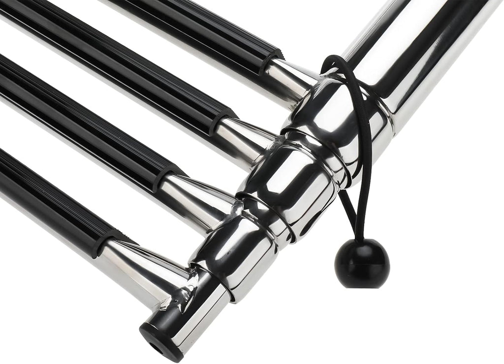 4 Step Folding 316 Stainless Steel Telescoping Boat Ladder with Retaining Strap, 900 Pound Capacity, Pack of 2 F89965