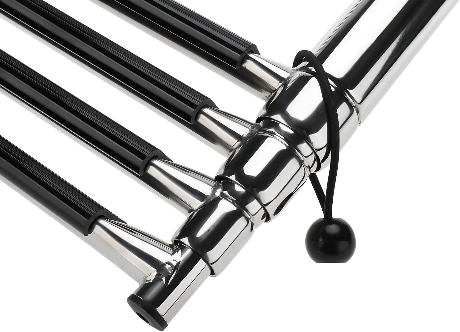 4 Step Folding 316 Stainless Steel Telescoping Boat Ladder with Retaining Strap, 900 Pound Capacity, Pack of 2 F89965