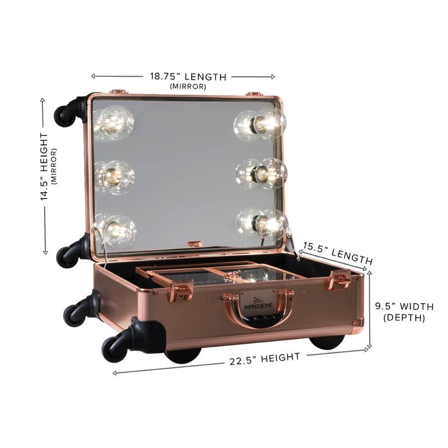 Rose Gold Bling Vanity Travel Train Case Y436