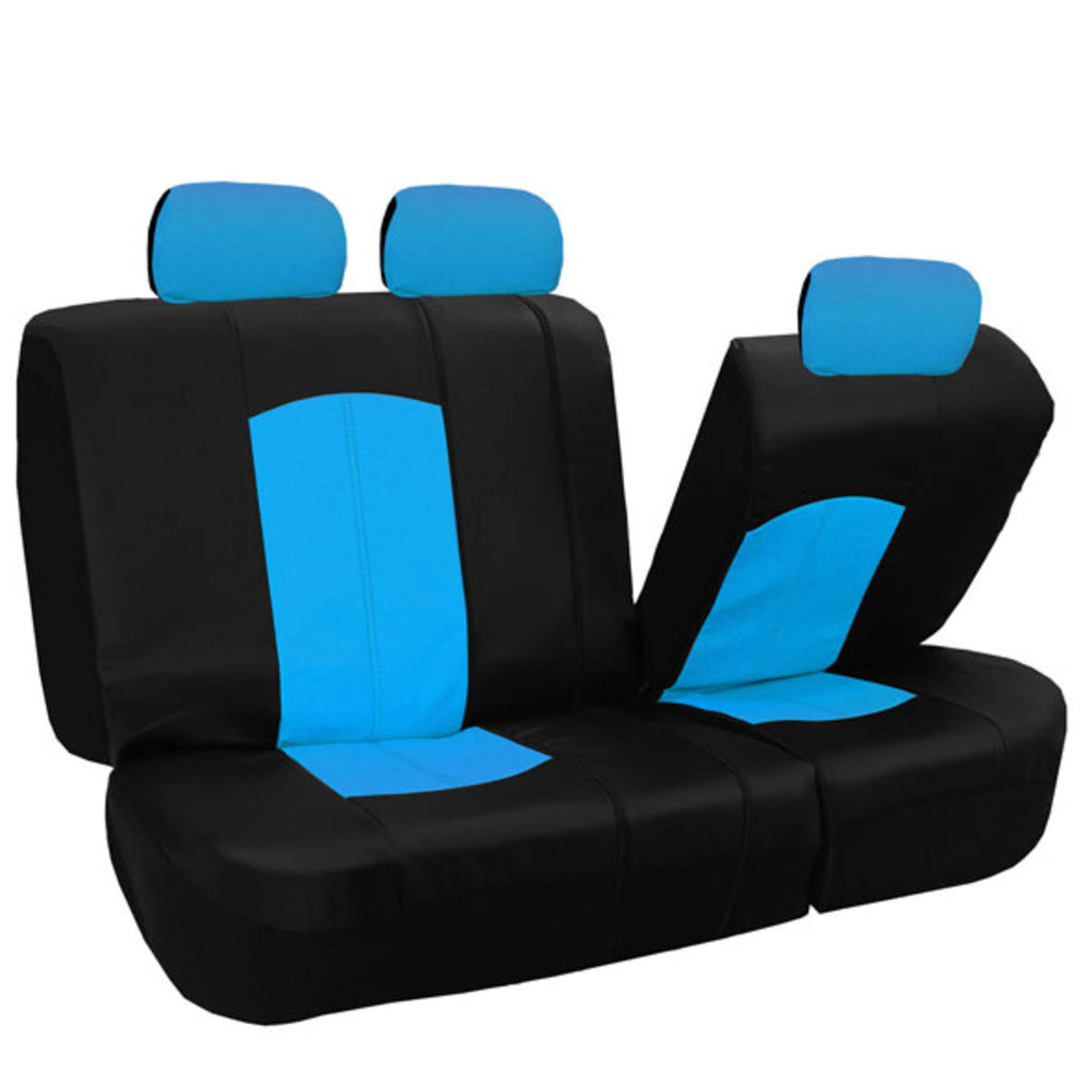 Blue Perforated Leatherette Car Seat Covers K2590