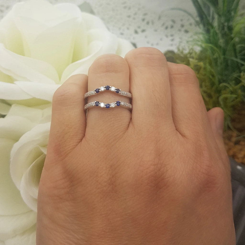 18K White Gold Sapphire Diamond Ring K88684