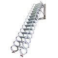 White 11.5ft 14 Steps Wall Mounted Folding Ladder Stairs G924