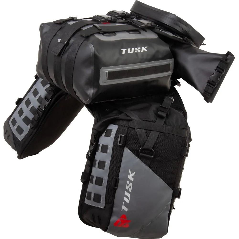 Rackless Luggage System with Dry Duffel Tail Bag Heat Shield Q376