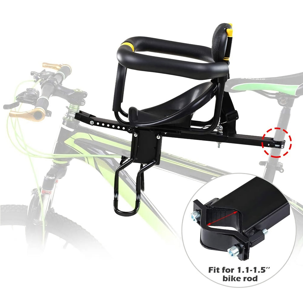 Children Safety Bicycle Seat Carrier with Back Rest, Foot Pedals P2317