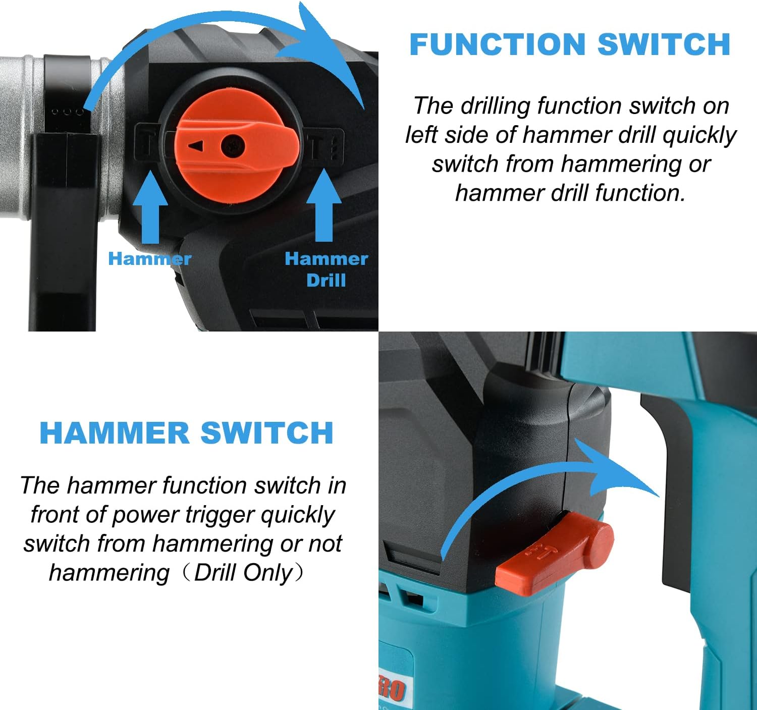 1-1/4 Inch SDS-Plus 12.5 Amp Heavy Duty Rotary Hammer Drill with Case G7951