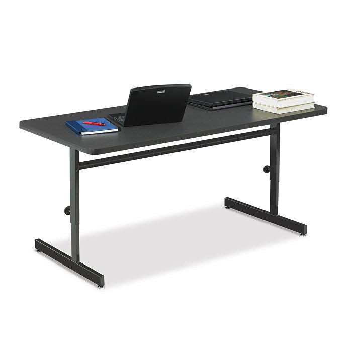 Adjustable Height Computer Station Office Table, Gray L418
