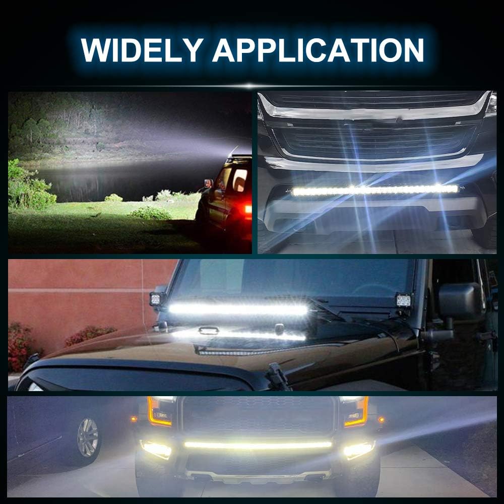 20 inch Single Row LED Light Bar Spot Flood Combo Beam 12V 24V Off Road Work Light Pack of 2 X948517