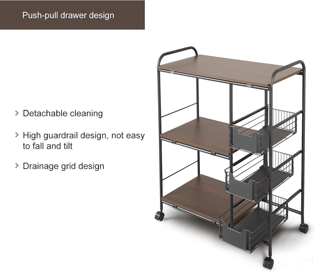 Kitchen Standing Bakers Rack with Storage Basket O4435