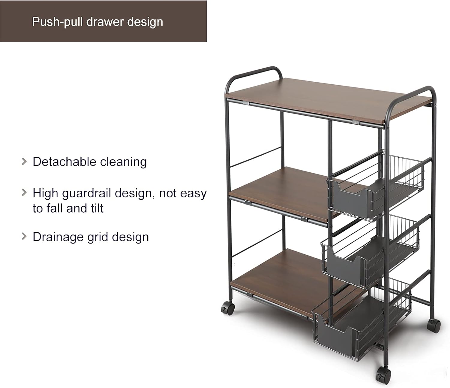 Kitchen Standing Bakers Rack with Storage Basket O4435