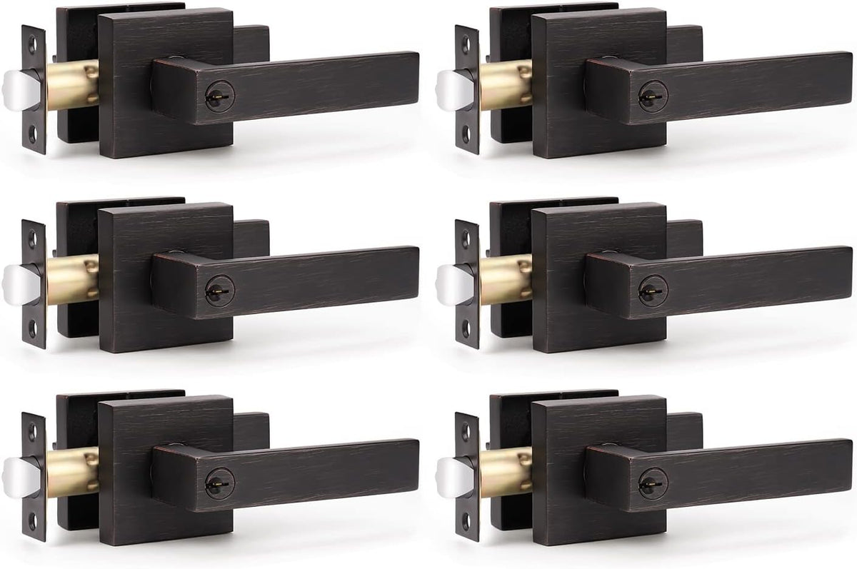 6 Pack Oil Rubbed Bronze Dummy Door Lever N597
