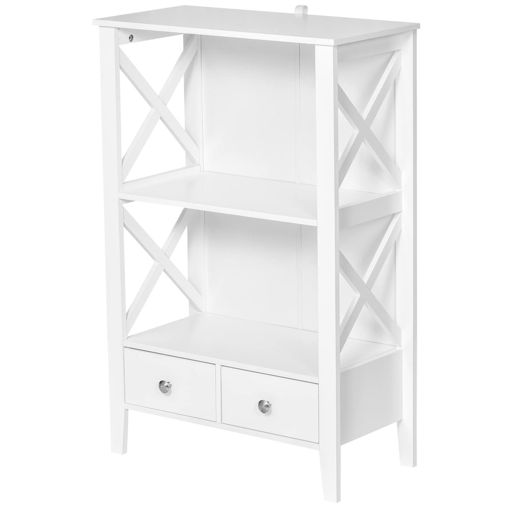Freestanding Bathroom Storage Cabinet with Two Drawers and 3 Shelves U906373