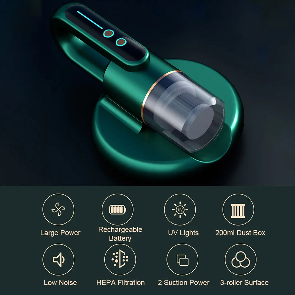 Wireless Mattress Vacuum Cleaner with HEPA Filtration and UV Lamp A61663