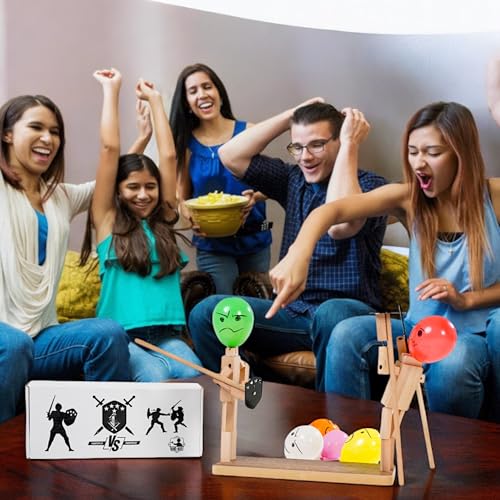 Wooden Fencing Puppets Toys Balloon Bamboo Man Battle Game (with 200 Balloons) Y361041