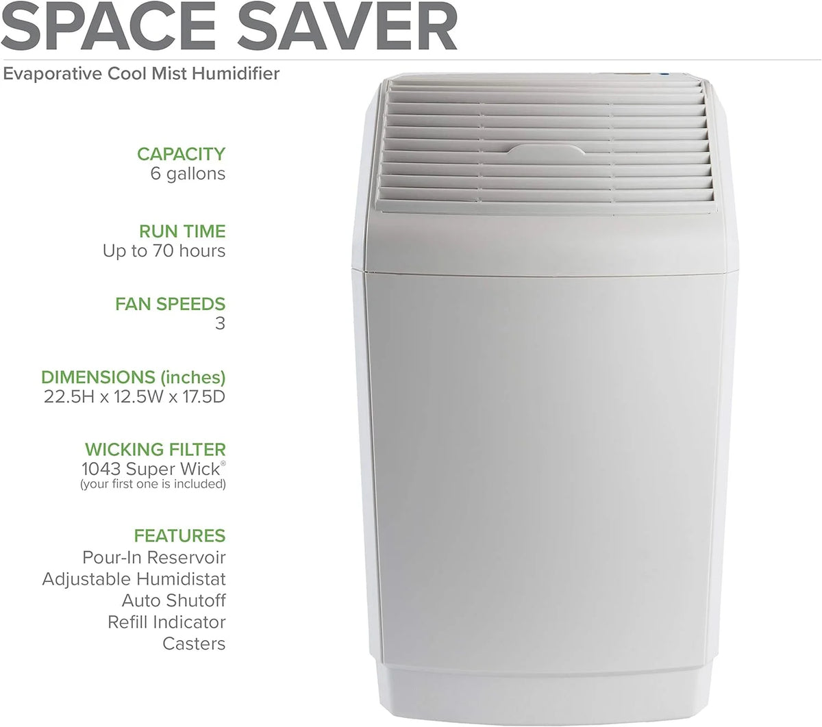 6 Gallon Evaporative Humidifier with Digital Controls F71877