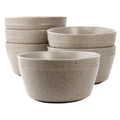 6 Piece 6 Inch Round Stoneware Bowl Set in Mocha G826
