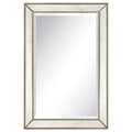 1"-Beveled Center Antique Mirror, Solid Wood Frame, 24" x 54", Champagne Y61755