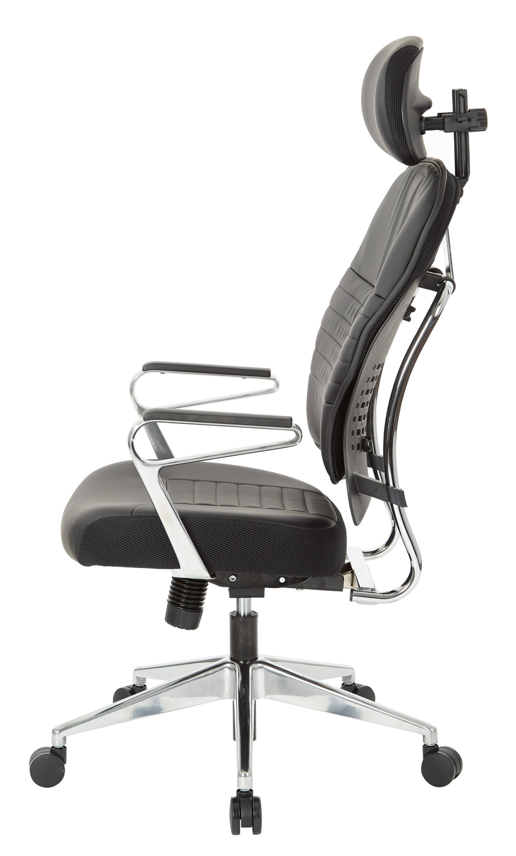 Bonded Leather Managers Chair with Headrest - Black I92321