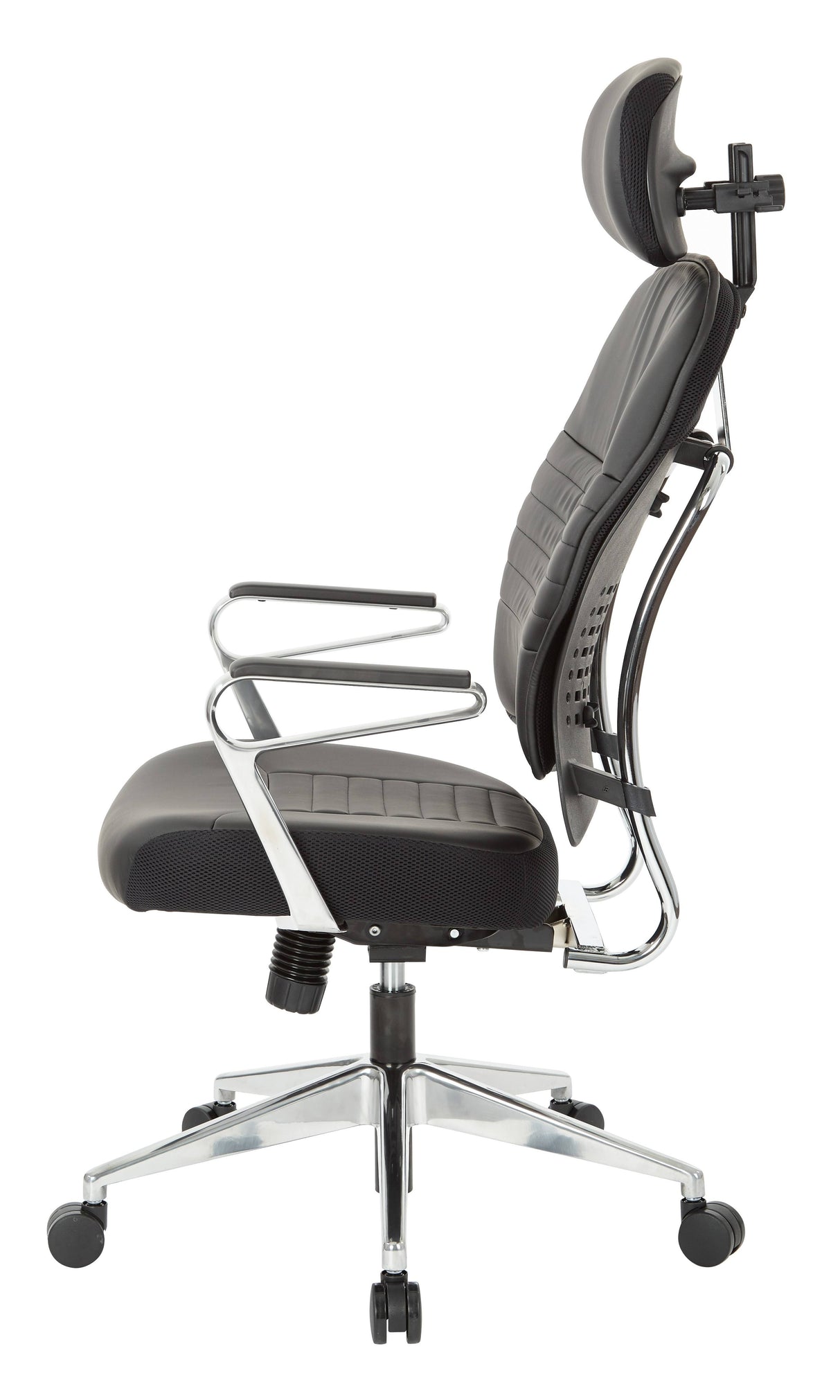 Bonded Leather Managers Chair with Headrest - Black I92321
