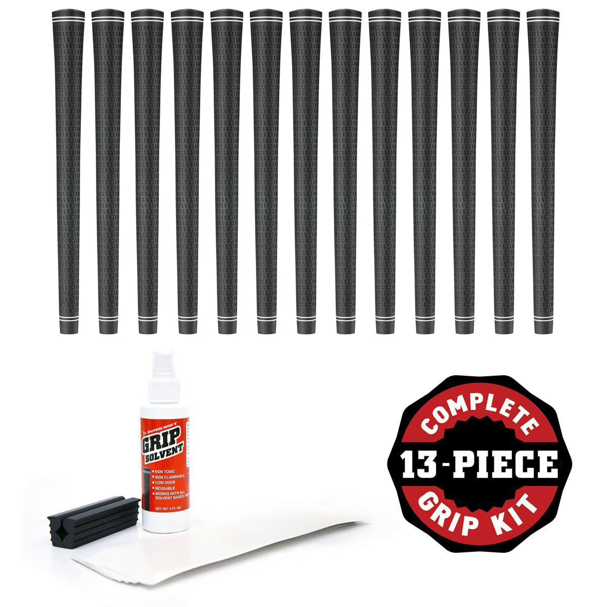 13 Piece Golf Grip Kit with Tape Solvent Vise Clamp A214