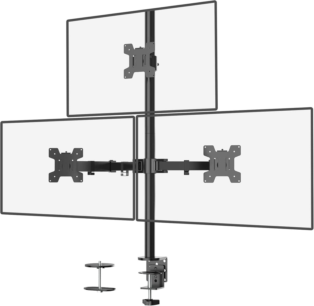 Triple Monitor Desk Mount, Black, Pack of 2 O682908
