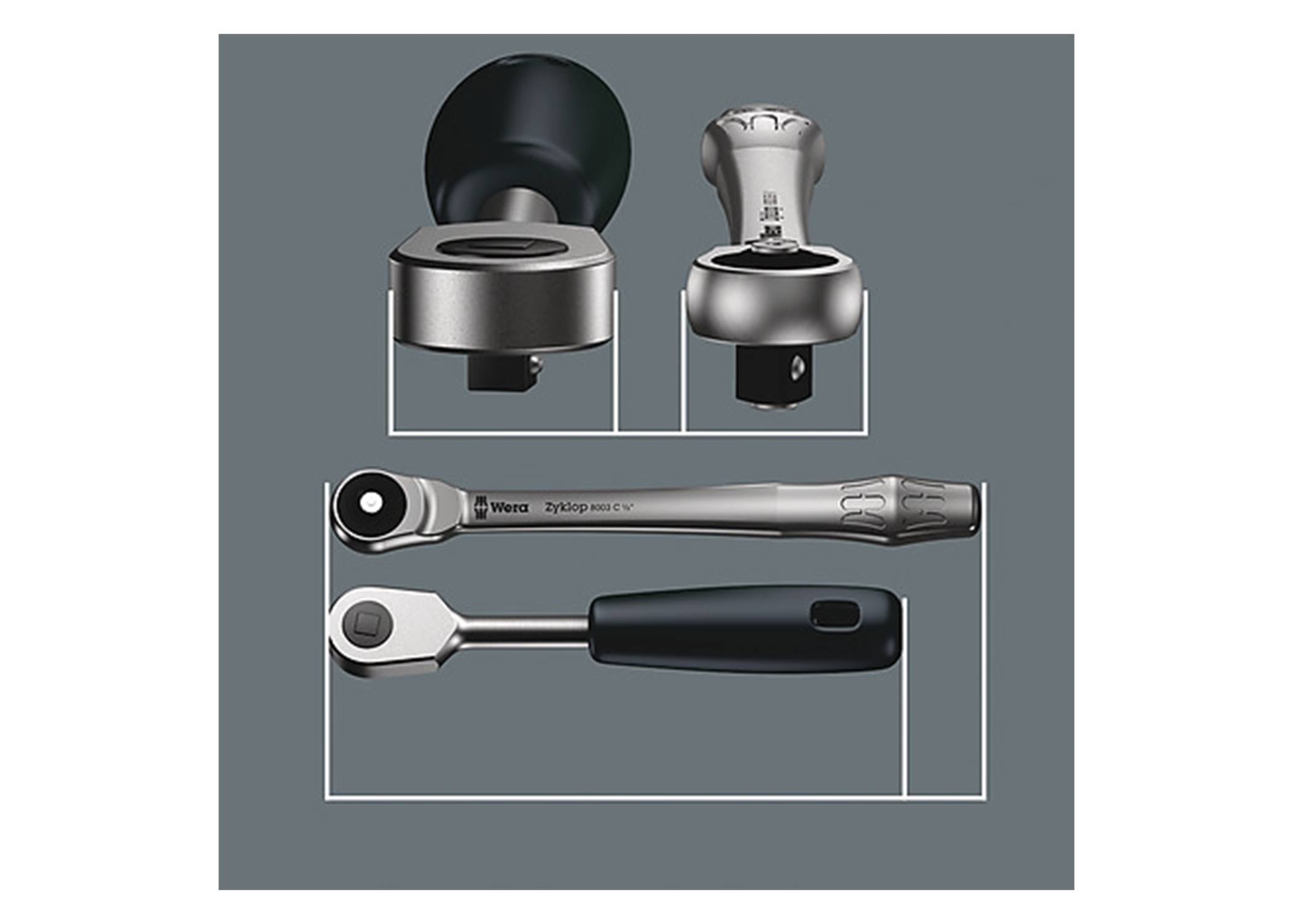 1/4x22 Drive Metric Metal Ratchet Set Q26968