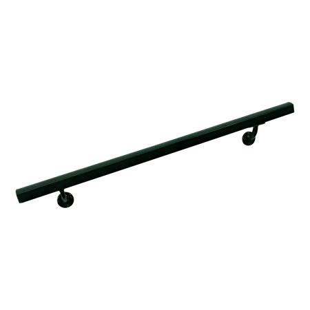 Aluminum Wall Handrail with Mounts, 13& Length, Evergreen F39438