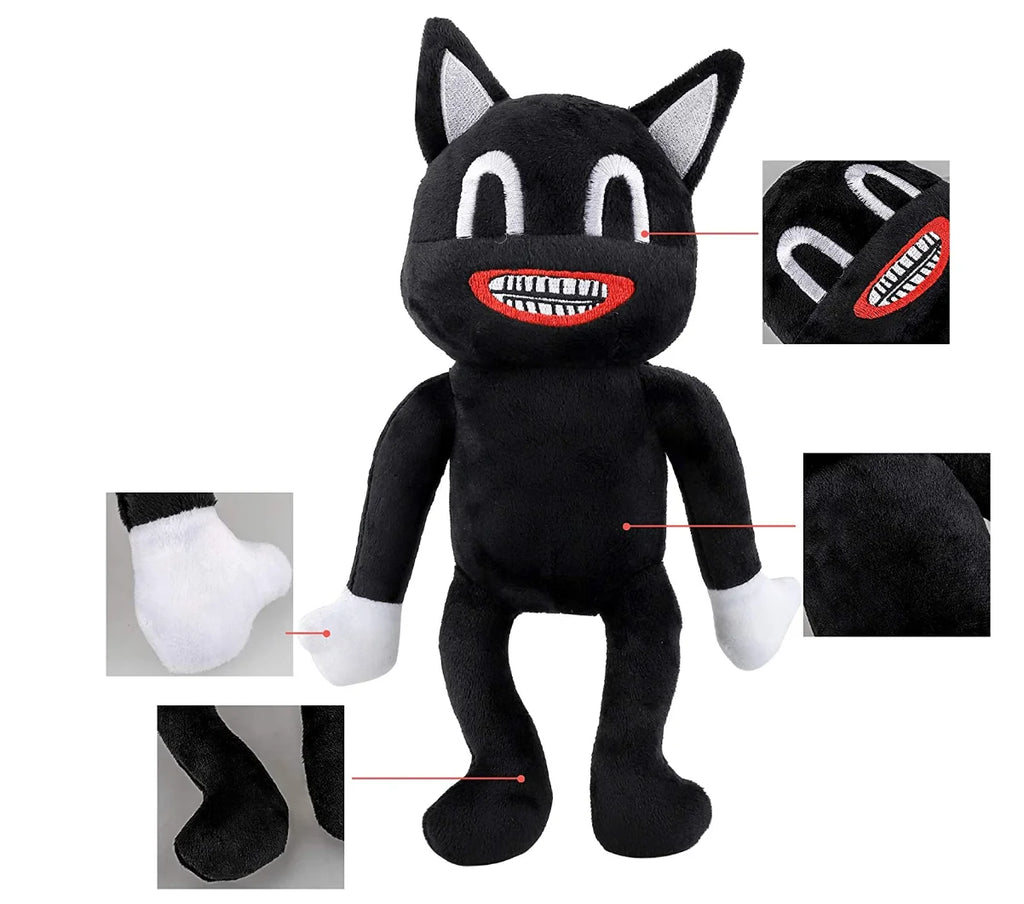 Black Cartoon Cat Plush Toy 9 Inches V5520