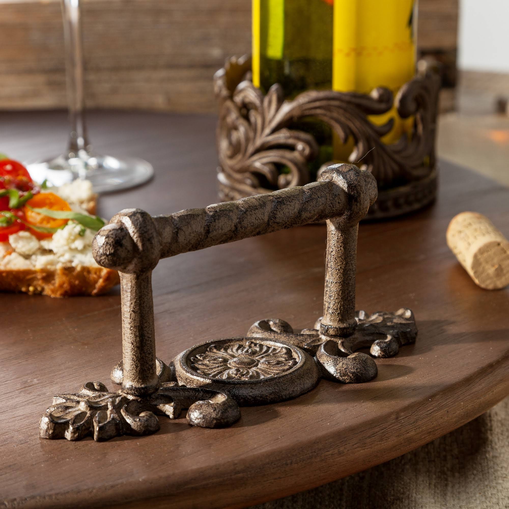 Wood Lazy Susan with Metal Handles S793