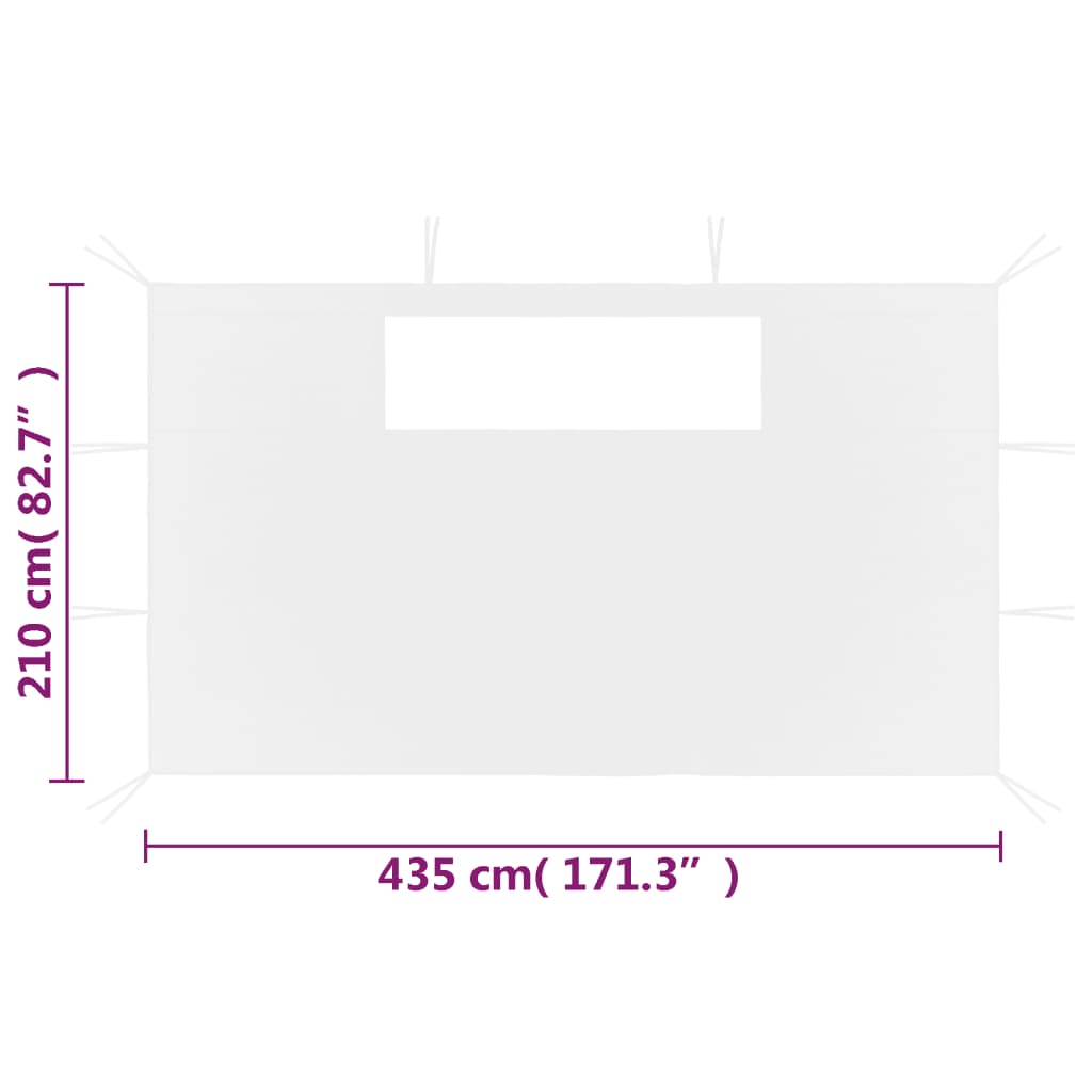 White Gazebo Sidewalls with Windows 2 pcs C108891
