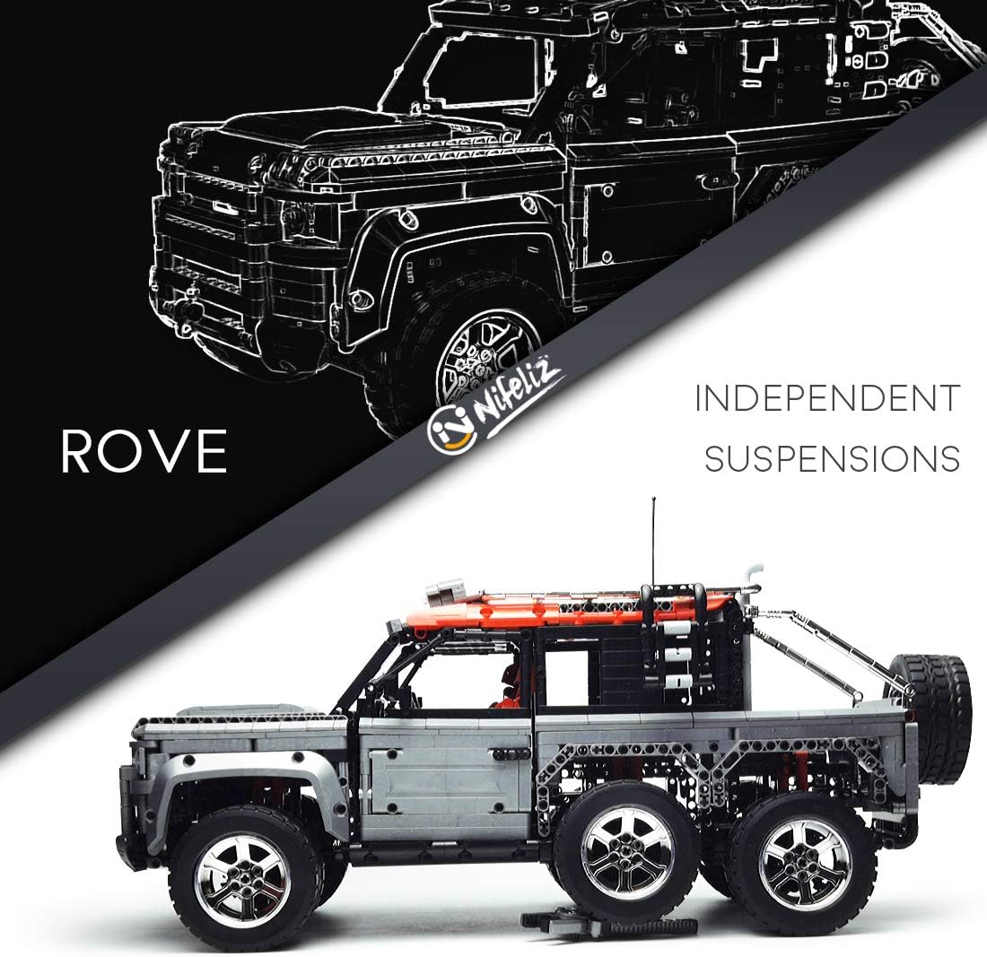 Off-Road Pickup 6X6 MOC Building Kit, 1:9 Scale Truck Model (3288 Pieces) O2028