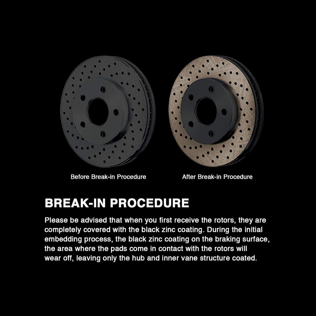 Black Drilled Brake Rotors F52405