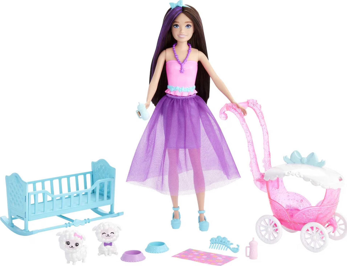 Barbie Skipper Doll with 2 Baby Lambs, Stroller and Crib L989690