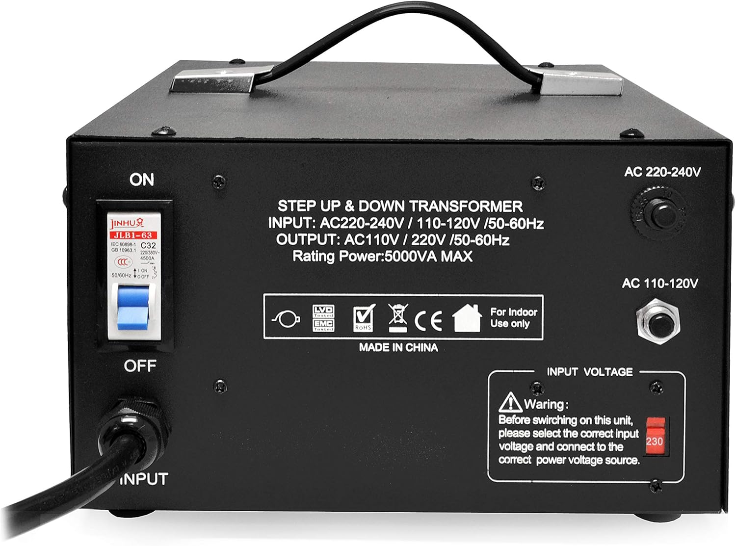 Voltage Transformer Converter 5000 Watt 110V 220V Circuit Breaker Protection B70112