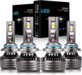9005 High Beam + 9006 Low Beam LED Headlight Bulbs, 6000K Cool White, Pack of 4 S7245