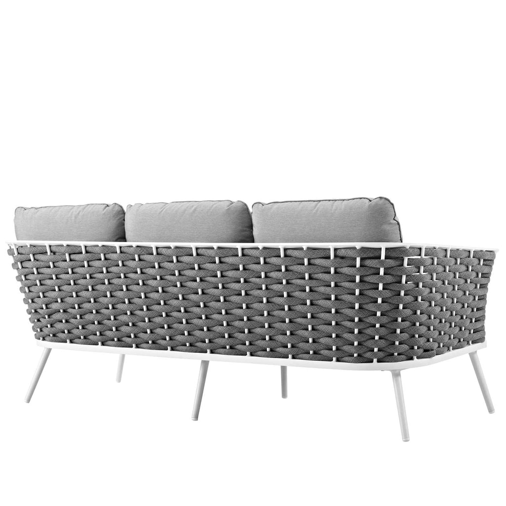 White Gray Aluminum Outdoor Patio Sofa J252624