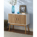 White/Woodgrain Storage Console O234
