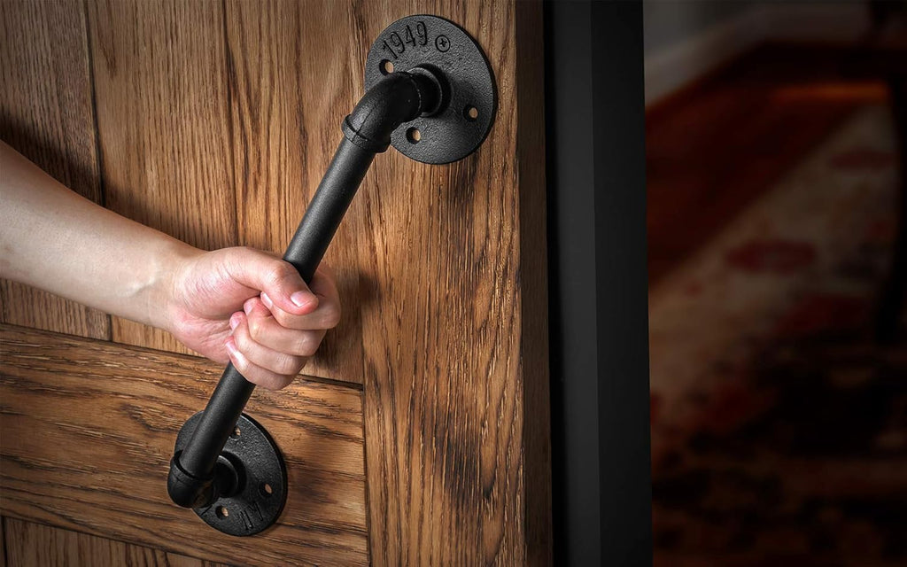 Matte Black Industrial Cast Iron Door Pull Handle Pack of 2 W685