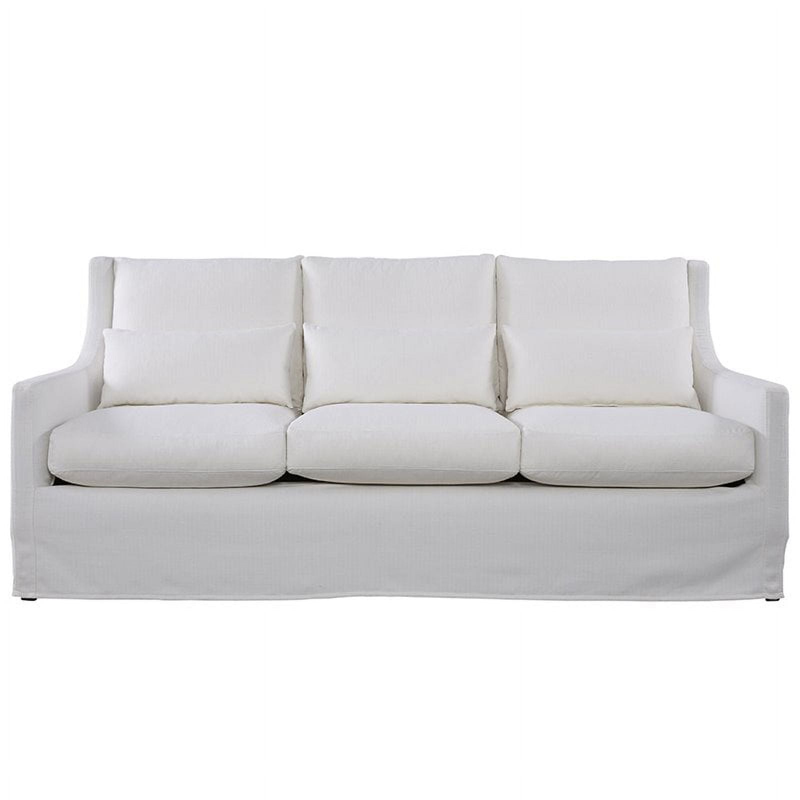 White Polyester Sofa with Three Pillows Y136