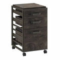 Dark Gray Hickory 3-Drawer Vertical Filing Cabinet Z78156