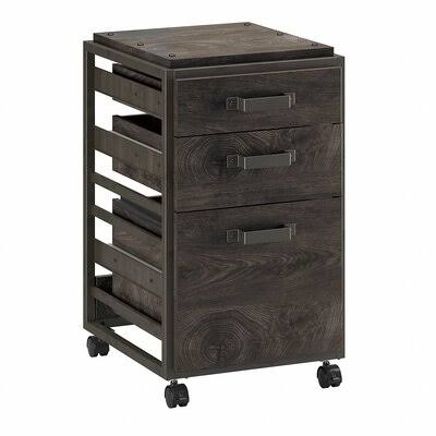 Dark Gray Hickory 3-Drawer Vertical Filing Cabinet Z78156