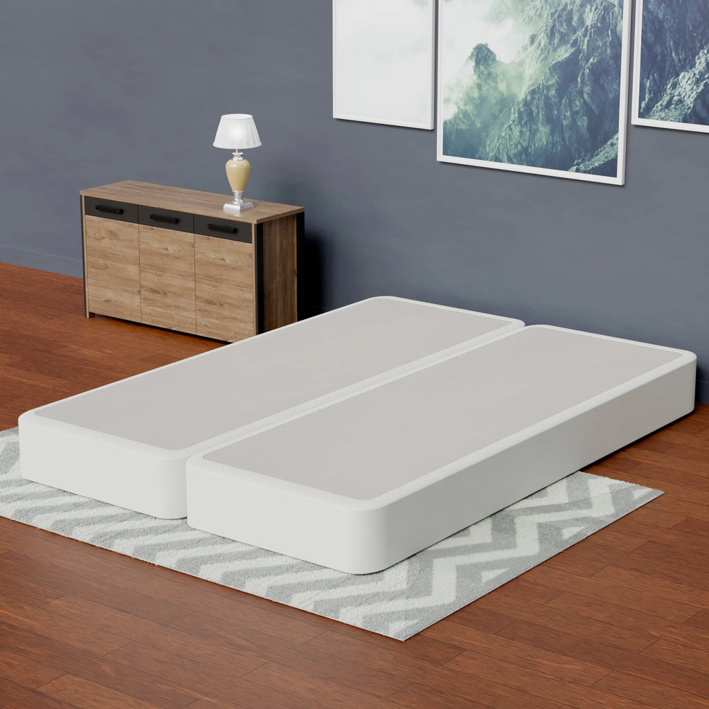 White Twin Low Profile Split Bed Foundation T37053